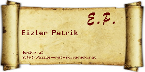 Eizler Patrik névjegykártya